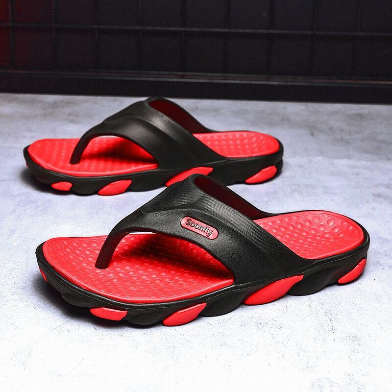 Atmungsaktive Weiche Unterseite Rutschfeste Bequeme Strand Flip Flops Lässige Hausschuhe