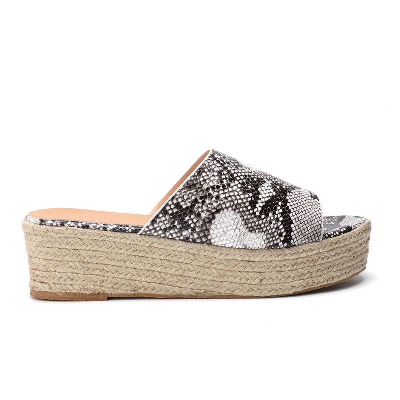 Damen Serpentine Soft Bequeme Round Toe Wedge Comfy Slippers