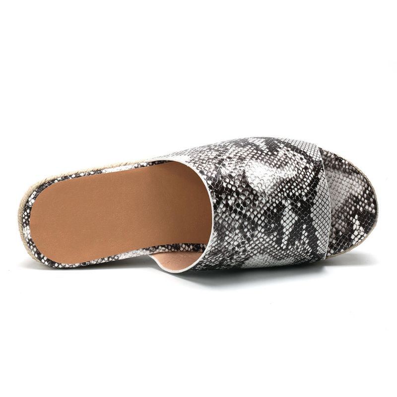 Damen Serpentine Soft Bequeme Round Toe Wedge Comfy Slippers