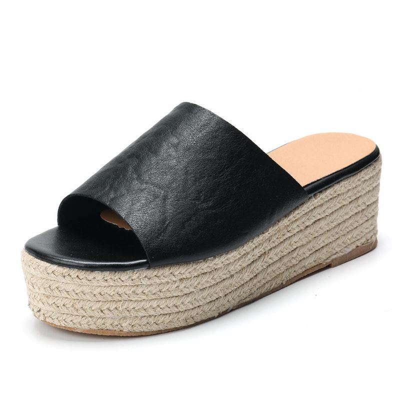 Damen Serpentine Soft Bequeme Round Toe Wedge Comfy Slippers