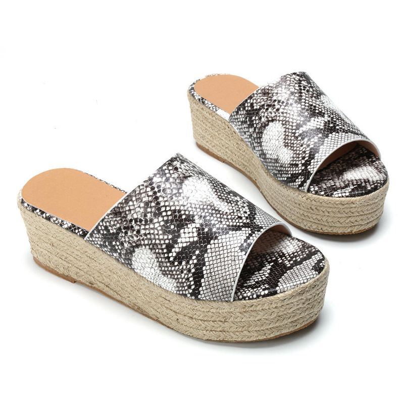 Damen Serpentine Soft Bequeme Round Toe Wedge Comfy Slippers