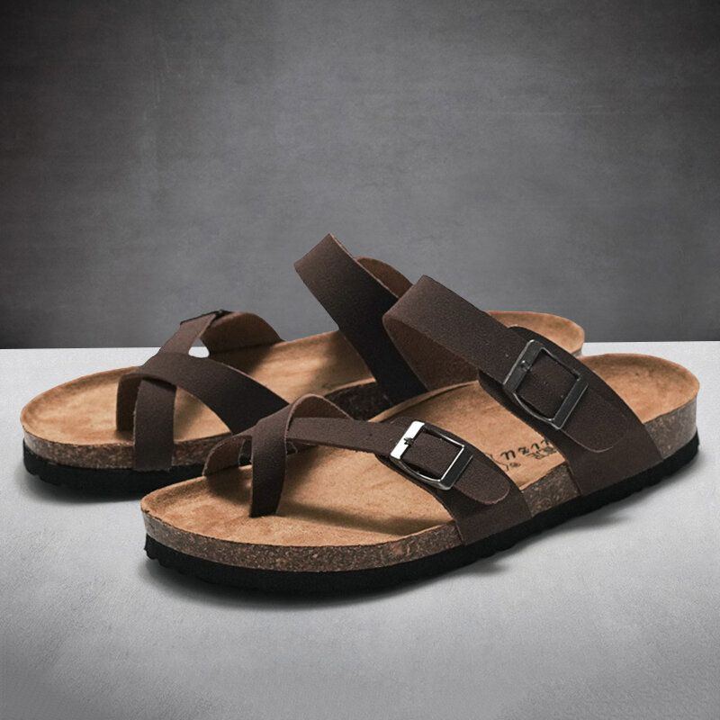 Herren Clip Toe Buckle Slip On Casual Beach Daily Slippers