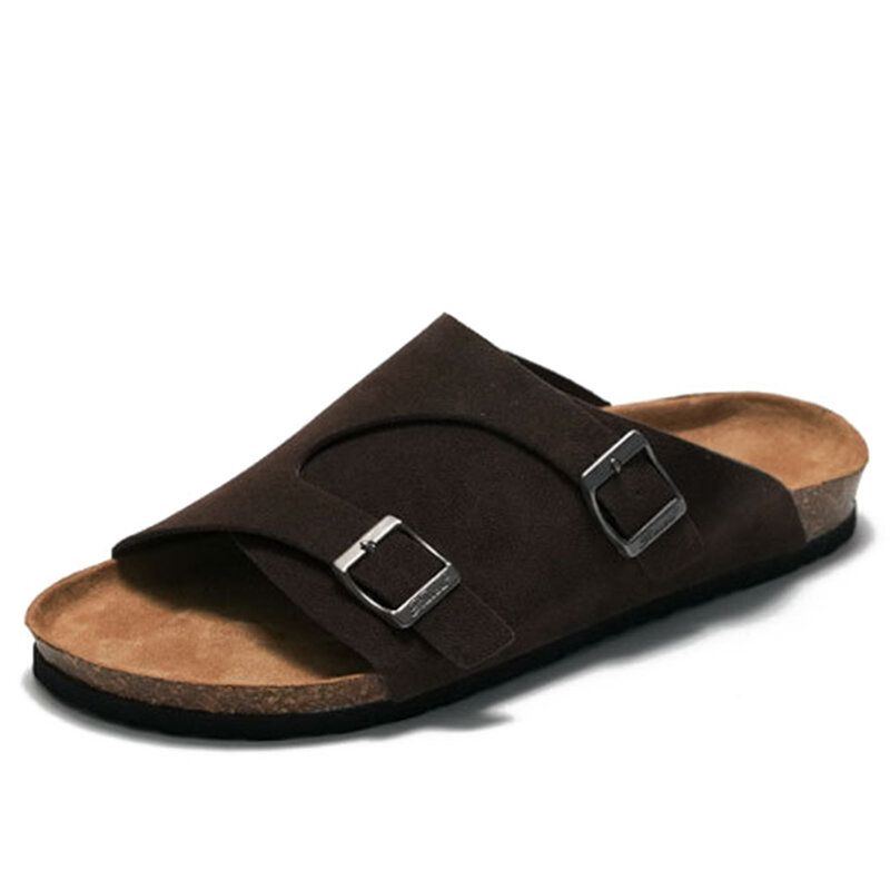 Herren Outdoor Beach Casual Slide Sandalen Pu Leder Hausschuhe