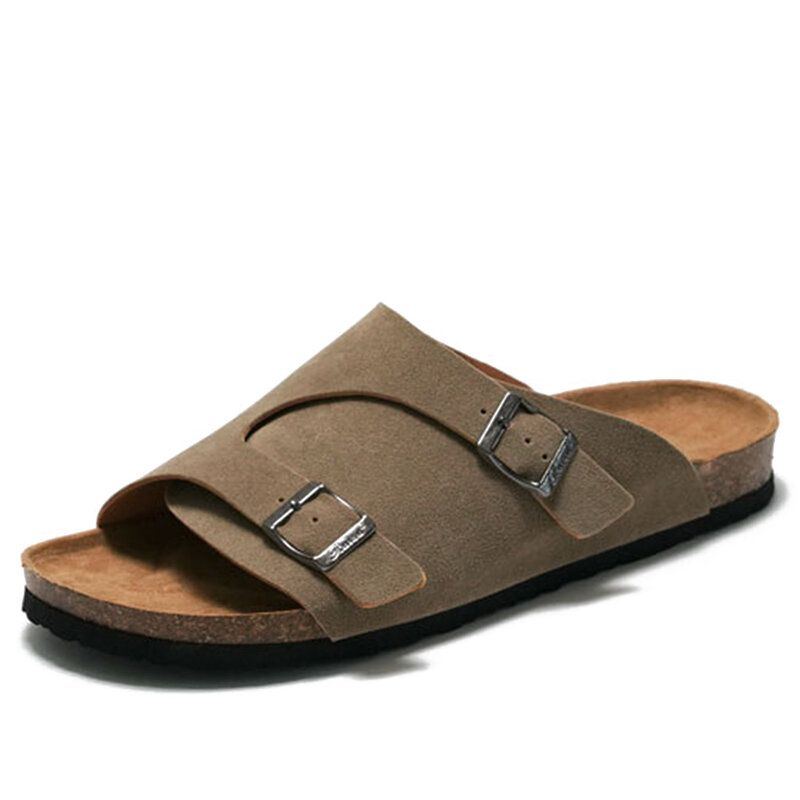 Herren Outdoor Beach Casual Slide Sandalen Pu Leder Hausschuhe