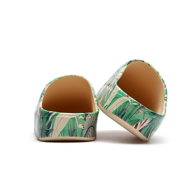 Herren Pvc Coconut Tree Print Weiche Dicke Sohle Rutschfeste Bequeme Atmungsaktive Sommer Casual Home Slide Hausschuhe