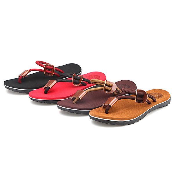 Herren Casual Pu Leder Clip Toe Hausschuhe Strandschuhe