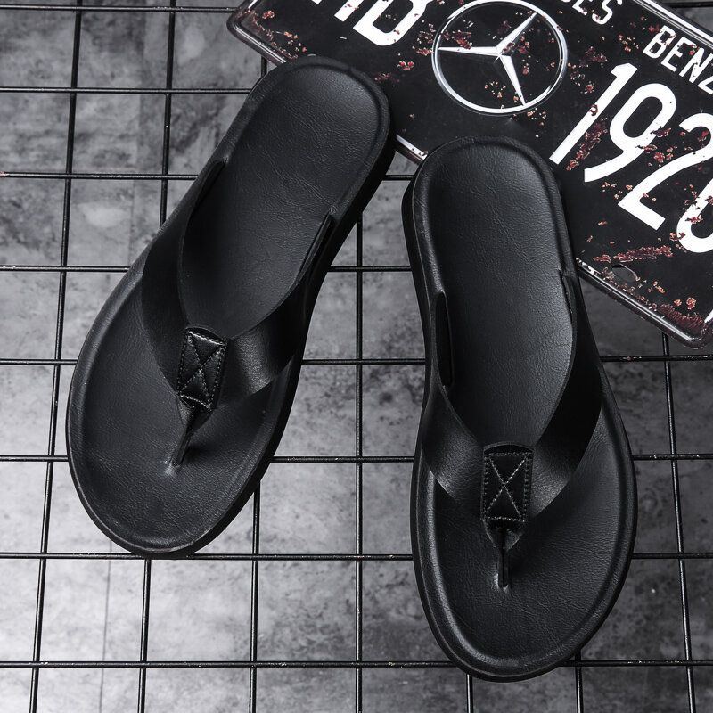 Herren Mikrofaser Weiche Sohle Rutschfeste Bequeme Solide Flip Flops