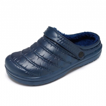 Herren Wasserdichtes Tuch Plüsch Warm Gefüttert Bequeme Slip On Hausschuhe