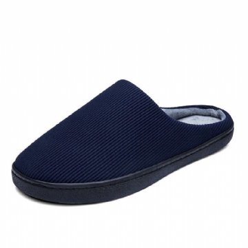 Reine Farbe Runde Zehen Rutschfeste Warme Slip On Heimschuhe Aus Baumwolle