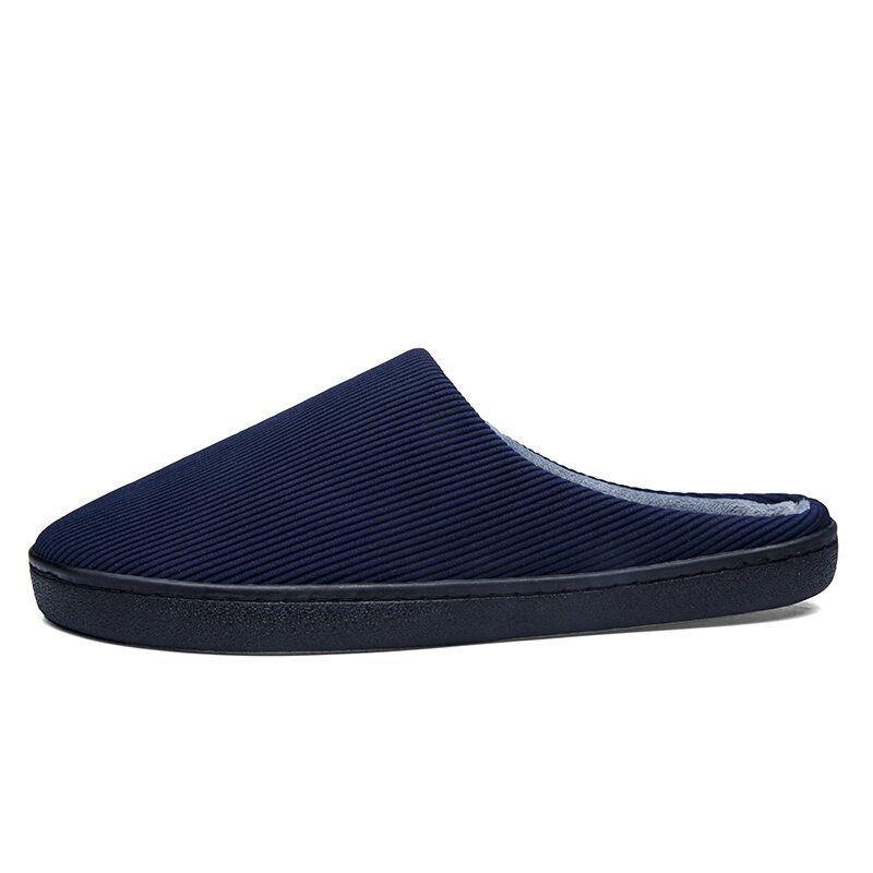 Reine Farbe Runde Zehen Rutschfeste Warme Slip On Heimschuhe Aus Baumwolle