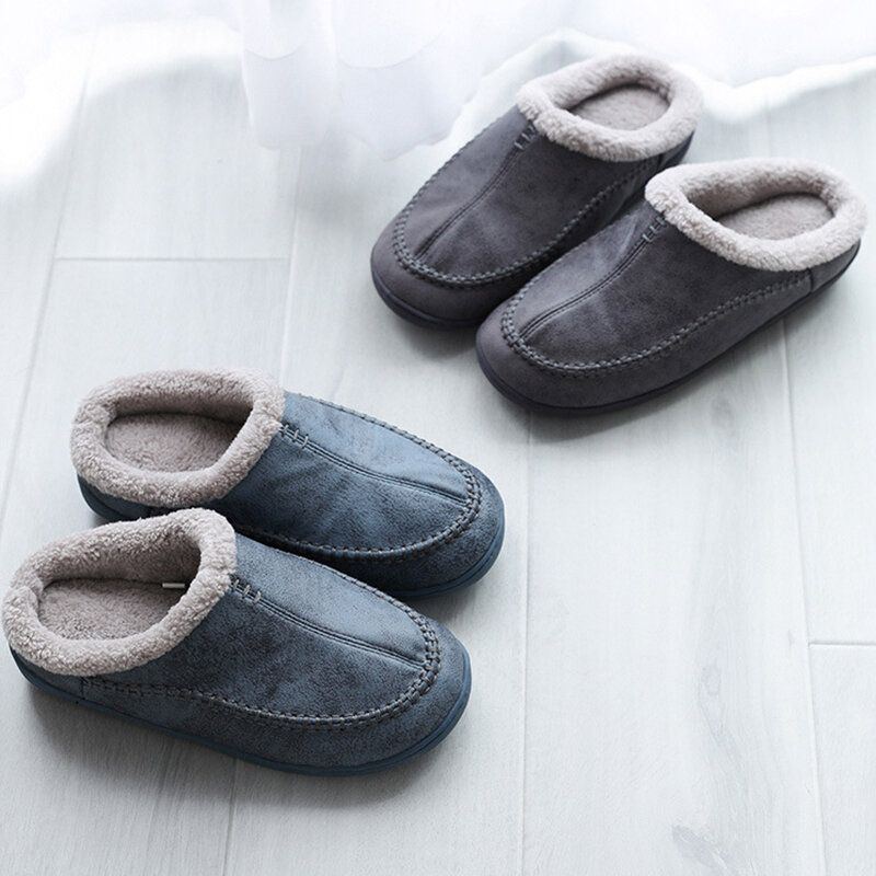 Warme Gefütterte Herren Slip On Hausschuhe Für Den Winter