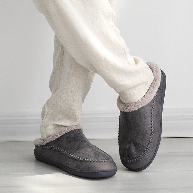 Warme Gefütterte Herren Slip On Hausschuhe Für Den Winter