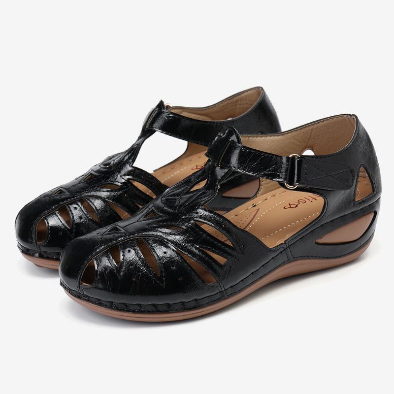 Atmungsaktive Damen Sandalen Mit Verstellbarem Riemen Und Keilabsatz