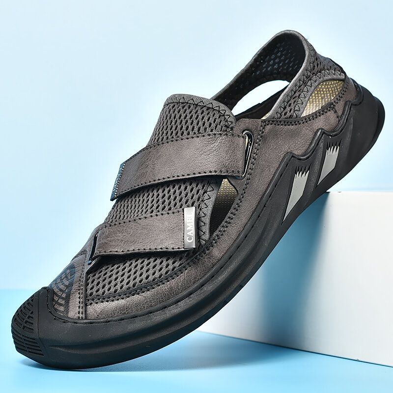 Atmungsaktive Leichte Geschlossene Zehenpartie Aus Mesh Für Herren Rutschfeste Weiche Outdoor Sommersportsandalen