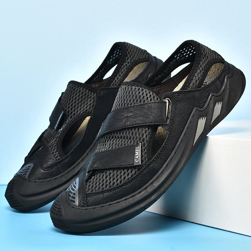 Atmungsaktive Leichte Geschlossene Zehenpartie Aus Mesh Für Herren Rutschfeste Weiche Outdoor Sommersportsandalen