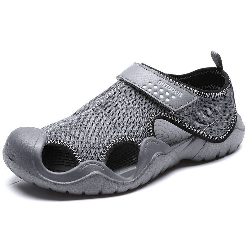 Atmungsaktive Rutschfeste Bequeme Lässige Outdoor Sandalen Aus Mesh Für Herren Mit Geschlossener Zehenpartie