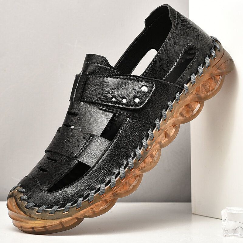 Atmungsaktive Rutschfeste Lässige Outdoor Sandalen Aus Mikrofaser Mit Geschlossener Zehenpartie Für Herren