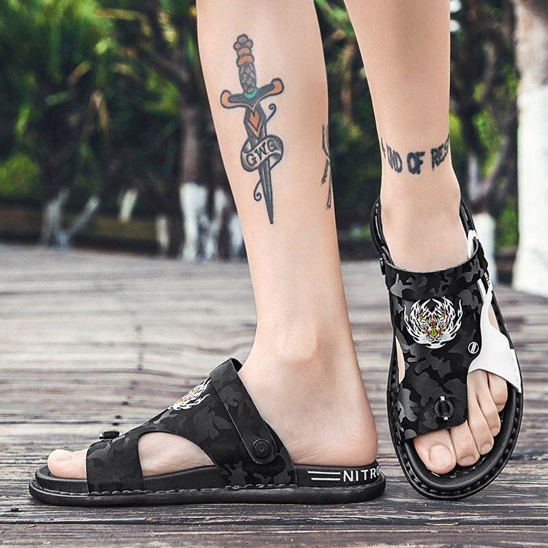 Atmungsaktive Rutschfeste Lässige Outdoor Sandalen Mit Zwei Wege Clip Toe Für Herren