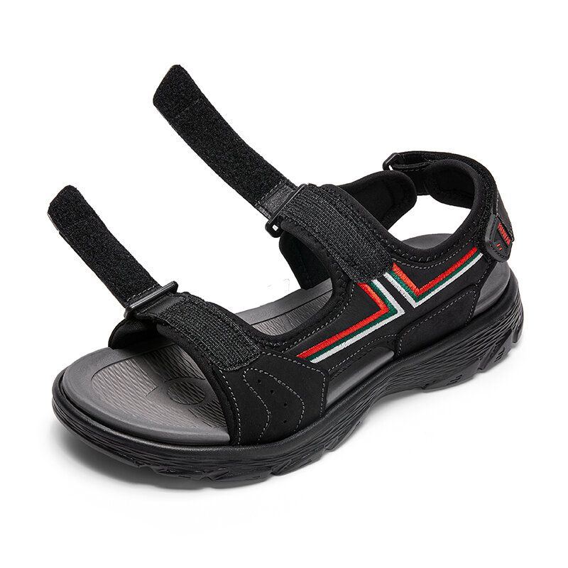 Atmungsaktive Rutschfeste Offene Bequeme Strand Und Outdoor Sandalen Für Herren Aus Leder