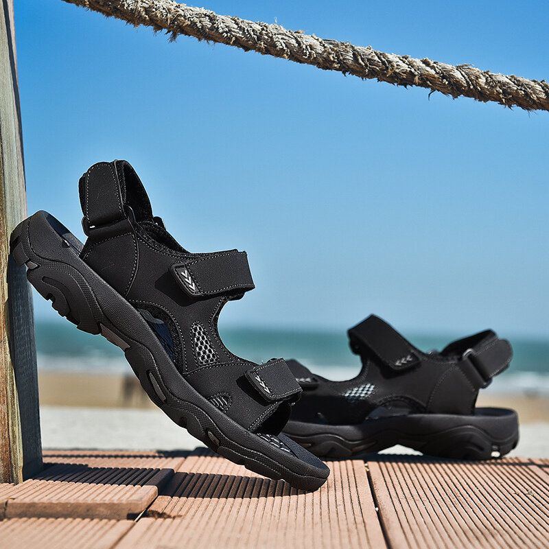 Atmungsaktive Rutschfeste Offene Outdoor Strandsandalen Aus Mikrofaser Für Herren