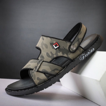 Atmungsaktive Rutschfeste Weiche Lässige Outdoor Sandalen Aus Echtem Leder Für Herren In Zwei Richtungen