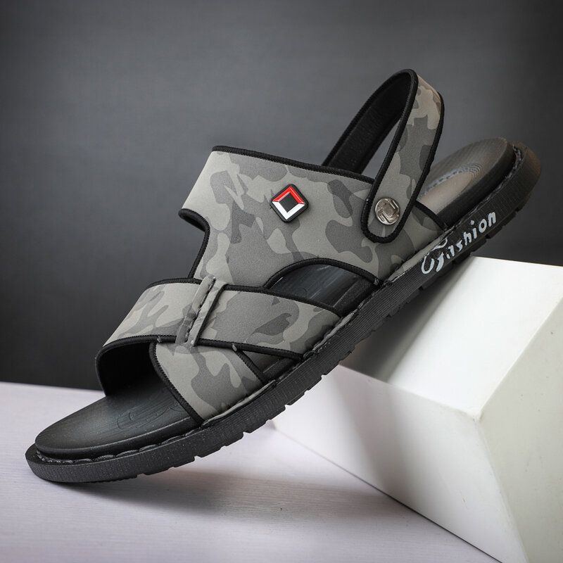 Atmungsaktive Rutschfeste Weiche Lässige Outdoor Sandalen Aus Echtem Leder Für Herren In Zwei Richtungen