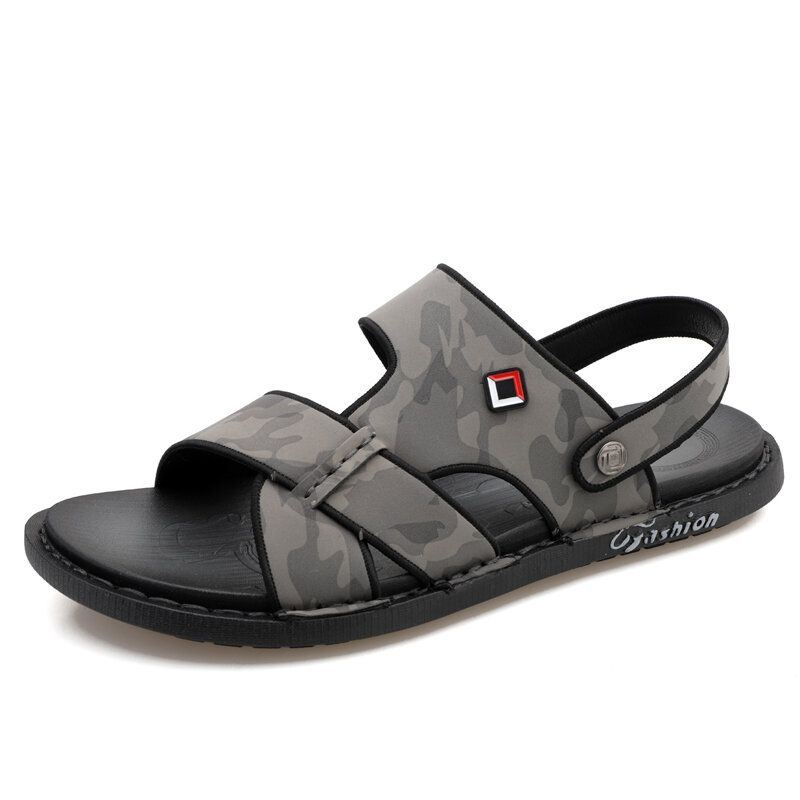 Atmungsaktive Rutschfeste Weiche Lässige Outdoor Sandalen Aus Echtem Leder Für Herren In Zwei Richtungen