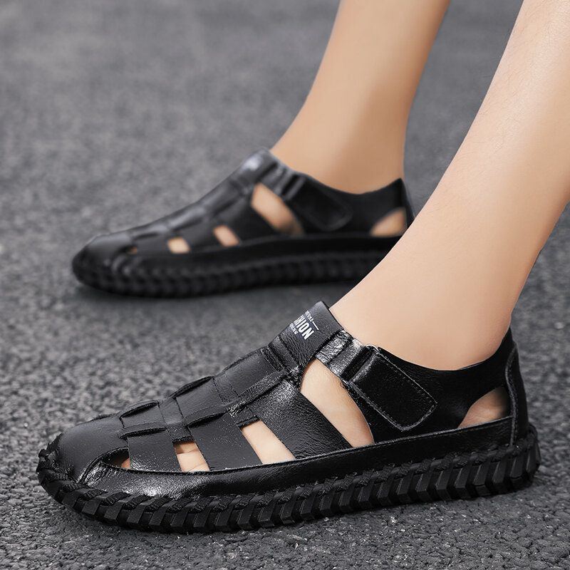 Atmungsaktive Rutschfeste Weiche Sohle Aus Mikrofaser Für Herren Bequeme Lässige Outdoor Sandalen