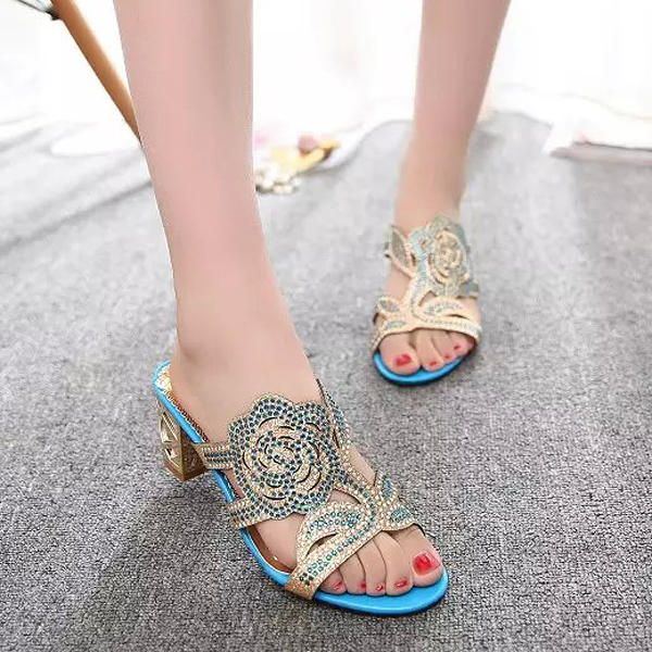 Atmungsaktive Sommer Strandsandalen Für Damen Mit Strass Chic Schuhen Zum Hineinschlüpfen In Plateausandalen