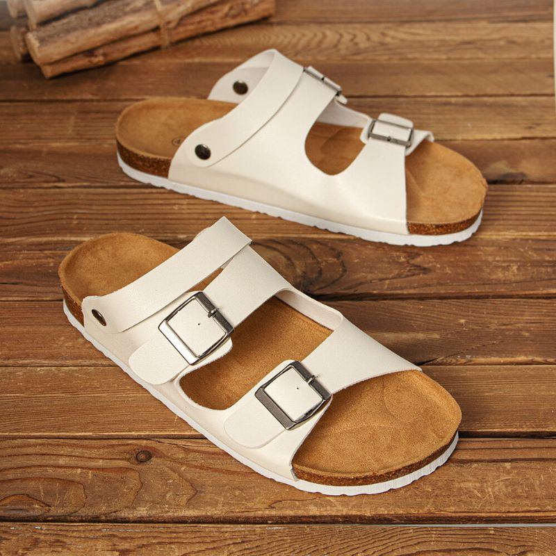 Atmungsaktive Zwei Wege Slip On Rutschfeste Freizeitsandalen Aus Korkboden Für Herren