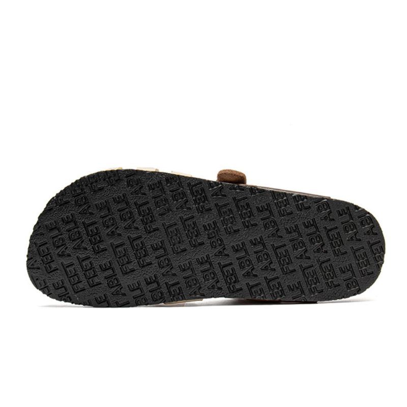 Atmungsaktive Zwei Wege Slip On Rutschfeste Freizeitsandalen Aus Korkboden Für Herren