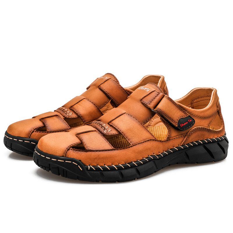 Bequeme Atmungsaktive Legere Ledersandalen Für Herren