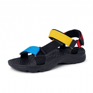 Bequeme Colorblock Gurtband Sport Strandsandalen Mit Hakenschlaufe Für Herren