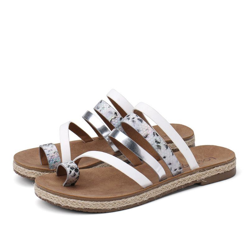 Bequeme Lässige Sandalen Mit Riemchen Und Zehenring Für Damen