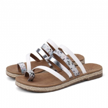 Bequeme Lässige Sandalen Mit Riemchen Und Zehenring Für Damen