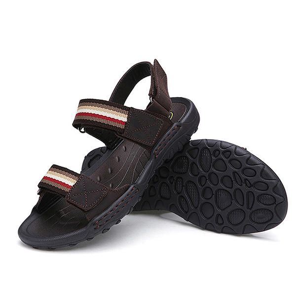 Bequeme Leder Hakenschleifen Sandalen Für Herren Strandsandalen