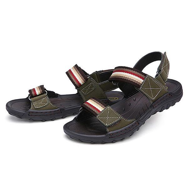 Bequeme Leder Hakenschleifen Sandalen Für Herren Strandsandalen