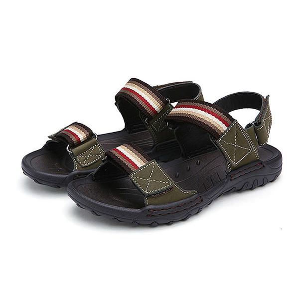 Bequeme Leder Hakenschleifen Sandalen Für Herren Strandsandalen