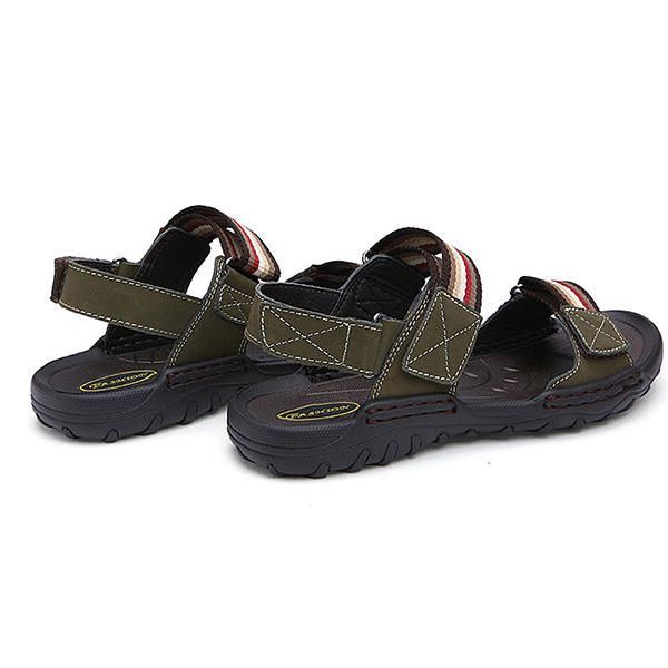 Bequeme Leder Hakenschleifen Sandalen Für Herren Strandsandalen