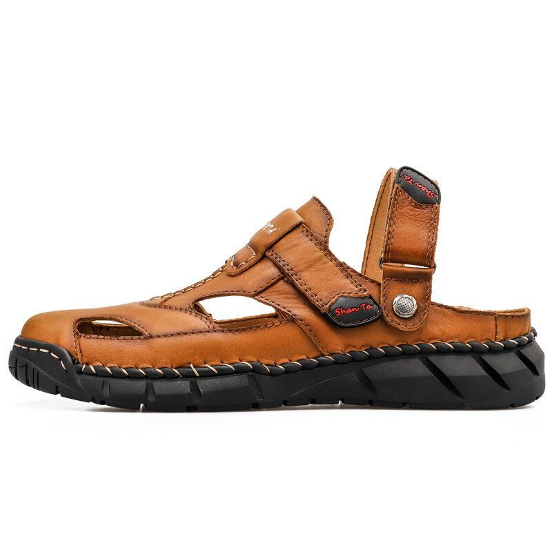 Bequeme Rutschfeste Herren Ledersandalen Mit Weicher Sohle