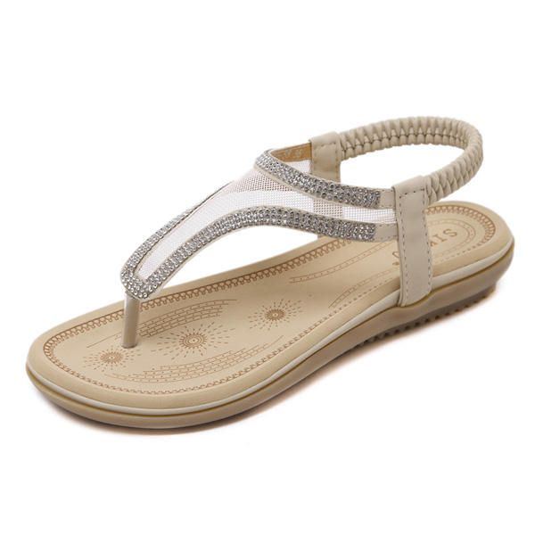 Böhmen Flipflops Der Damen Strand Beiläufige Strass Sandalen