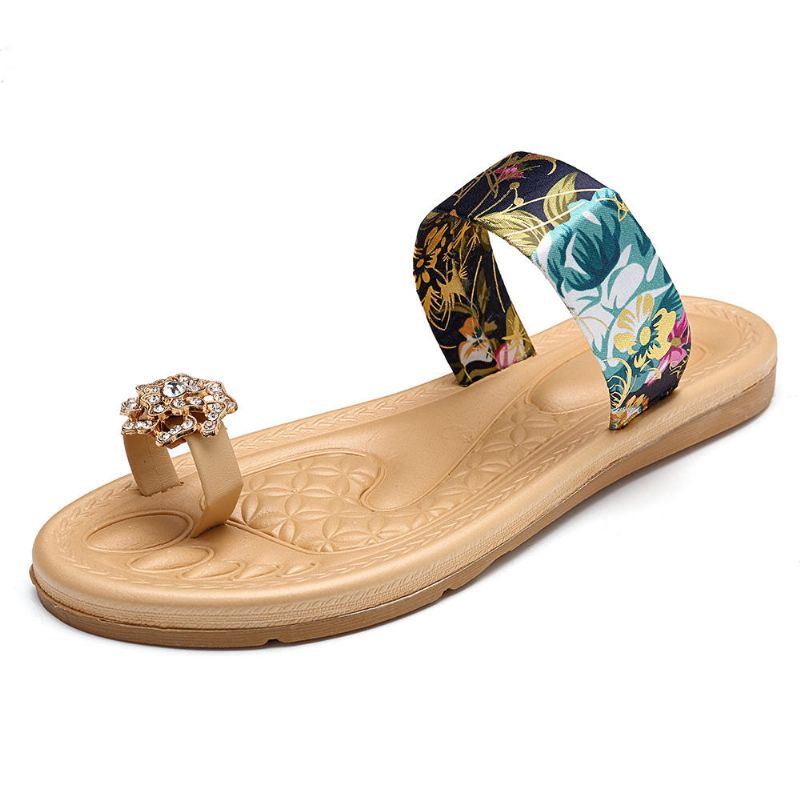 Bohemian Damen Sommer Flache Flip Flops Sandalen