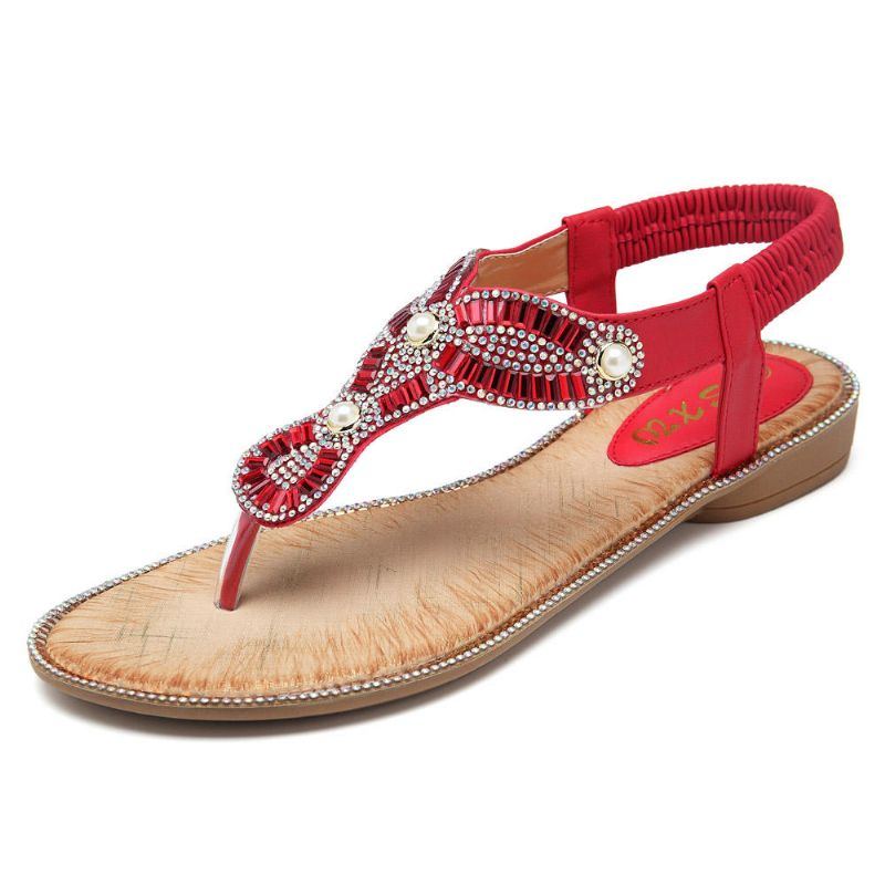 Bohemian Damen Strand Flip Flops Casual Sandalen