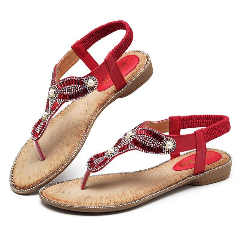 Bohemian Damen Strand Flip Flops Casual Sandalen