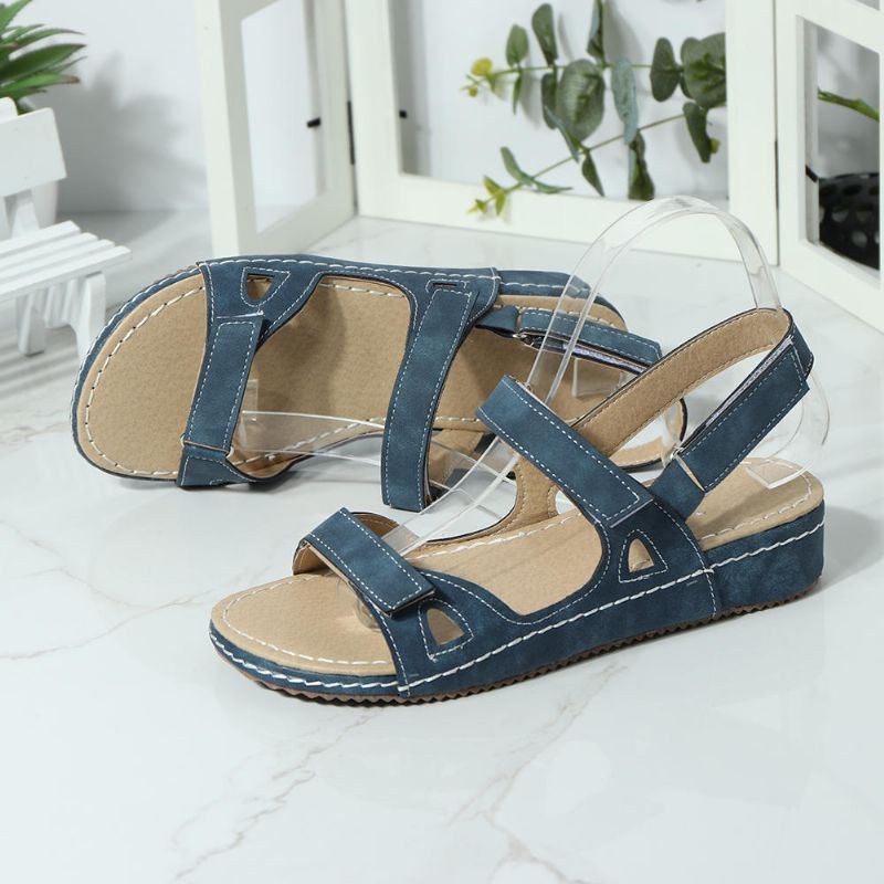 Casual Compy Damen Sandalen Mit Hakenschlaufe In Einfarbiger Farbe