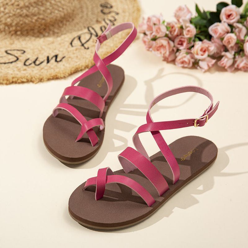 Damen Casual Cross Strap Clip Toe Sandalen