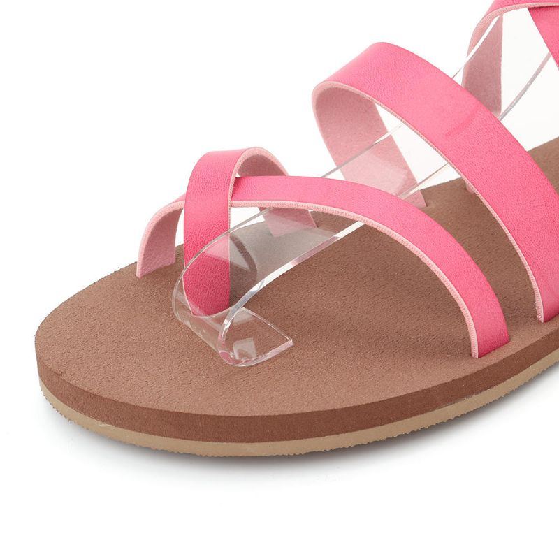 Damen Casual Cross Strap Clip Toe Sandalen