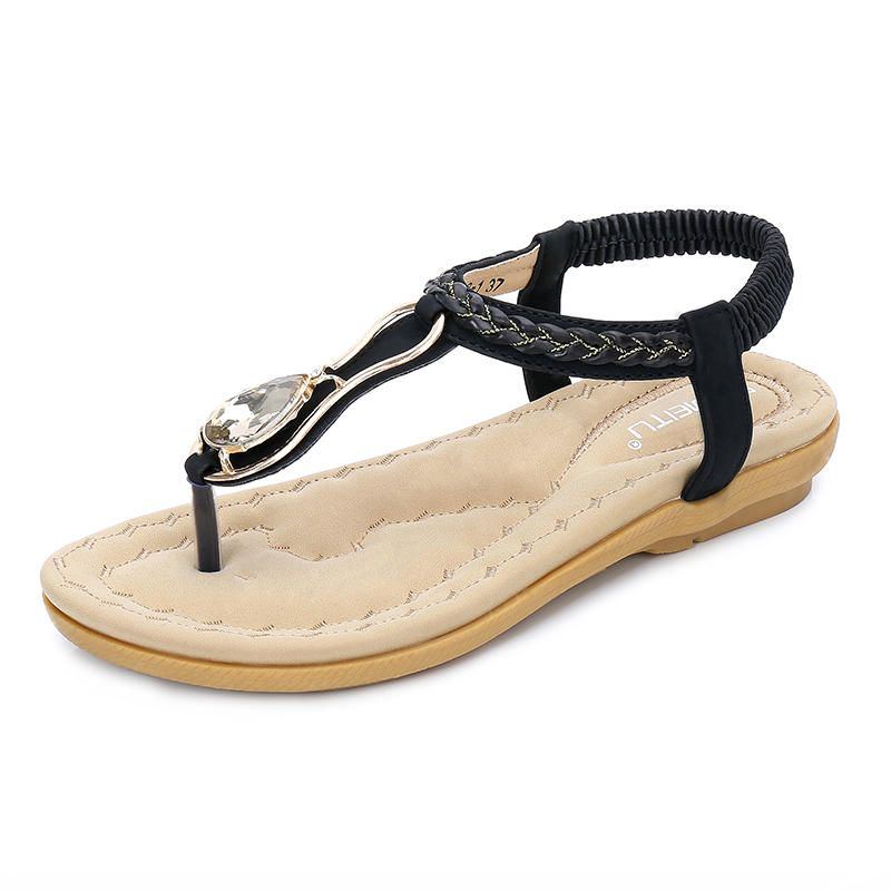 Damen Casual Outdoor Strand Weiche Flache Sandalen