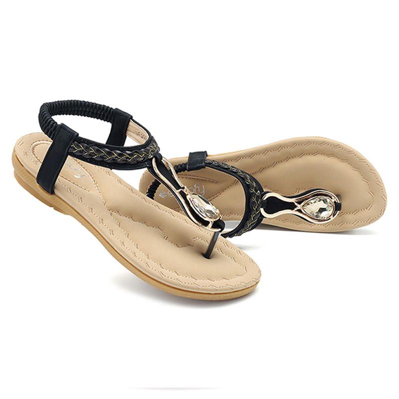 Damen Casual Outdoor Strand Weiche Flache Sandalen