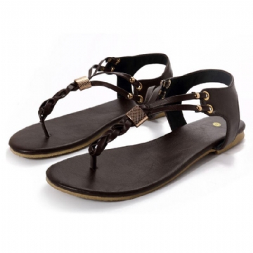 Damen Casual Soft Metal Beach Sandalen